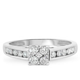 Photo of Arabella 1 1/8 ct tw. Diamond Princess Cluster Trio Set 14K White Gold [BT532WE-C000]