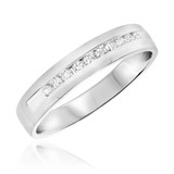 Photo of Arabella 1 1/8 ct tw. Diamond Princess Cluster Trio Set 14K White Gold [BT532WM]