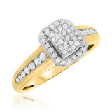 Photo of Journee 1/2 ct tw. Diamond Fancy Cluster Engagement Ring 10K Yellow Gold [BT642YE-C000]
