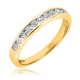 Photo of Arabella 1 1/8 ct tw. Diamond Princess Cluster Trio Set 10K Yellow Gold [BT532YL]