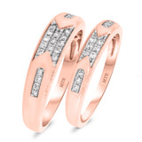 Photo of Micah 1/3 ct tw. Diamond Wedding Band Set 10K Rose Gold [WB914R]