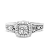 Photo of Selena 1/3 ct tw. Diamond Cushion Cluster Engagement Ring 14K White Gold [BT643WE-C000]