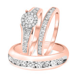 Photo of Bonny 2 ct tw. Diamond Round Cluster Trio Set 14K Rose Gold [BT533R-C000]
