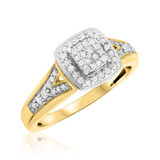 Photo of Selena 1/3 ct tw. Diamond Cushion Cluster Engagement Ring 10K Yellow Gold [BT643YE-C000]