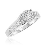Photo of Bonny 2 ct tw. Diamond Round Cluster Trio Set 14K White Gold [BT533WE-C000]