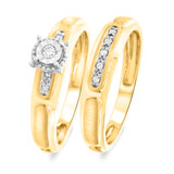 Photo of Courtesan 1/10 CT. T.W. Diamond Round Cluster Bridal Set 14K Yellow Gold [BR583Y-C000]