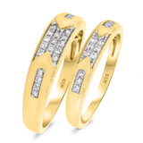 Photo of Micah 1/3 ct tw. Diamond Wedding Band Set 14K Yellow Gold [WB914Y]