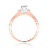 Photo of Wilhelmina 3/8 CT. T.W. Diamond Princess Cluster Bridal Set 10K Rose Gold [BT587RE-C000]