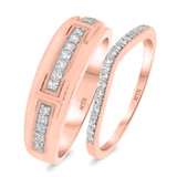 Photo of Emer 3/8 ct tw. Diamond Wedding Band Set 10K Rose Gold [WB916R]