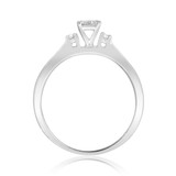 Photo of Wilhelmina 3/8 CT. T.W. Diamond Princess Cluster Bridal Set 14K White Gold [BT587WE-C000]