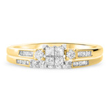 Photo of Wilhelmina 3/8 CT. T.W. Diamond Princess Cluster Bridal Set 10K Yellow Gold [BR587Y-C000]