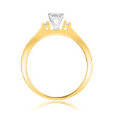 Photo of Wilhelmina 3/8 CT. T.W. Diamond Princess Cluster Bridal Set 14K Yellow Gold [BT587YE-C000]
