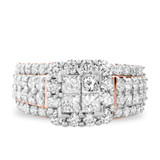 Photo of Felicity 3 3/8 CT. T.W. Diamond Princess Cluster Bridal Set 14K Rose Gold [BT588RE-C000]