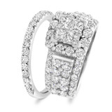 Photo of Felicity 3 3/8 CT. T.W. Diamond Princess Cluster Bridal Set 14K White Gold [BR588W-C000]