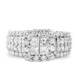 Photo of Felicity 3 3/8 CT. T.W. Diamond Princess Cluster Bridal Set 14K White Gold [BT588WE-C000]