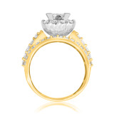 Photo of Felicity 3 3/8 CT. T.W. Diamond Princess Cluster Bridal Set 10K Yellow Gold [BT588YE-C000]