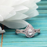 Photo of Veda 1/2 ct tw. Diamond Pear Solitaire Engagement Ring 14K Yellow Gold [BT679YE-F018]