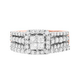 Photo of Reverent 1 1/5 CT. T.W. Diamond Princess Cluster Bridal Set 10K Rose Gold [BR634R-C000]