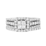 Photo of Reverent 1 1/5 CT. T.W. Diamond Princess Cluster Bridal Set 14K White Gold [BR634W-C000]