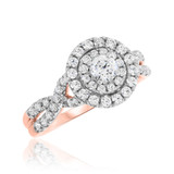 Photo of Johanna 1 ct tw. Diamond Round Solitaire Engagement Ring 10K Rose Gold [BT681RE-R023]