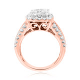 Photo of Louise 2 1/4 CT. T.W. Diamond Cushion Cluster Bridal Set 10K Rose Gold [BT635RE-C000]