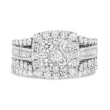 Photo of Louise 2 1/4 CT. T.W. Diamond Cushion Cluster Bridal Set 10K White Gold [BR635W-C000]