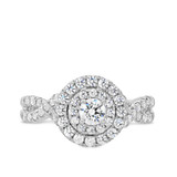 Photo of Johanna 1 ct tw. Diamond Round Solitaire Engagement Ring 14K White Gold [BT681WE-R023]