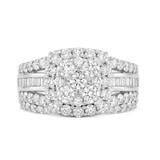Photo of Louise 2 1/4 Carat T.W. Diamond Cushion Cluster Bridal Set 14K White Gold [BR635W-C000]