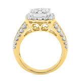 Photo of Louise 2 1/4 Carat T.W. Diamond Cushion Cluster Bridal Set 14K Yellow Gold [BT635YE-C000]