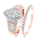 Photo of Helena 1 1/6 Carat T.W. Diamond Marquise Cluster Bridal Set 10K Rose Gold [BR636R-C000]