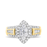 Photo of Helena 1 1/6 CT. T.W. Diamond Marquise Cluster Bridal Set 10K Yellow Gold [BT636YE-C000]