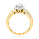 Photo of Helena 1 1/6 CT. T.W. Diamond Marquise Cluster Bridal Set 14K Yellow Gold [BT636YE-C000]