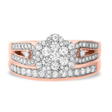 Photo of Melanie 7/8 Carat T.W. Diamond Fancy Cluster Bridal Set 10K Rose Gold [BR639R-C000]