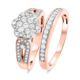 Photo of Melanie 7/8 Carat T.W. Diamond Fancy Cluster Bridal Set 14K Rose Gold [BR639R-C000]