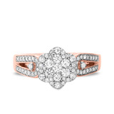 Photo of Melanie 7/8 Carat T.W. Diamond Fancy Cluster Bridal Set 14K Rose Gold [BT639RE-C000]