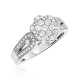 Photo of Melanie 7/8 Carat T.W. Diamond Fancy Cluster Bridal Set 10K White Gold [BT639WE-C000]