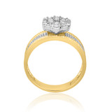 Photo of Madeline 3/4 CT. T.W. Diamond Fancy Cluster Bridal Set 10K Yellow Gold [BT640YE-C000]