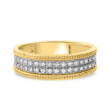 Photo of Madeline 3/4 CT. T.W. Diamond Fancy Cluster Bridal Set 10K Yellow Gold [BT640YL]