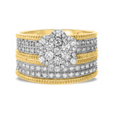 Photo of Madeline 3/4 CT. T.W. Diamond Fancy Cluster Bridal Set 14K Yellow Gold [BR640Y-C000]