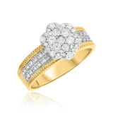Photo of Madeline 3/4 CT. T.W. Diamond Fancy Cluster Bridal Set 14K Yellow Gold [BT640YE-C000]