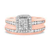 Photo of Journee 2/3 Carat T.W. Diamond Fancy Cluster Bridal Set 14K Rose Gold [BR642R-C000]