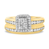 Photo of Journee 2/3 CT. T.W. Diamond Fancy Cluster Bridal Set 10K Yellow Gold [BR642Y-C000]