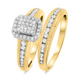 Photo of Journee 2/3 CT. T.W. Diamond Fancy Cluster Bridal Set 10K Yellow Gold [BR642Y-C000]