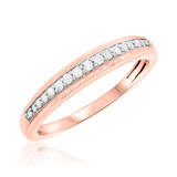 Photo of Selena 1/2 Carat T.W. Diamond Cushion Cluster Bridal Set 10K Rose Gold [BT643RL]