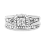 Photo of Selena 1/2 Carat T.W. Diamond Cushion Cluster Bridal Set 10K White Gold [BR643W-C000]