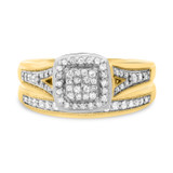Photo of Selena 1/2 CT. T.W. Diamond Cushion Cluster Bridal Set 14K Yellow Gold [BR643Y-C000]