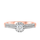 Photo of Logan 1/2 Carat T.W. Diamond Round Solitaire Bridal Set 14K Rose Gold [BT675RE-R023]