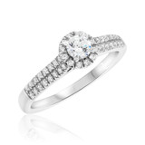 Photo of Logan 1/2 Carat T.W. Diamond Round Solitaire Bridal Set 10K White Gold [BT675WE-R023]