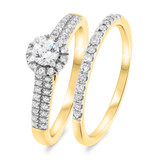 Photo of Logan 1/2 Carat T.W. Diamond Round Solitaire Bridal Set 14K Yellow Gold [BR675Y-R023]
