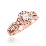Photo of Janette 1/2 ct tw. Diamond Round Solitaire Engagement Ring 10K Rose Gold [BT690RE-R023]